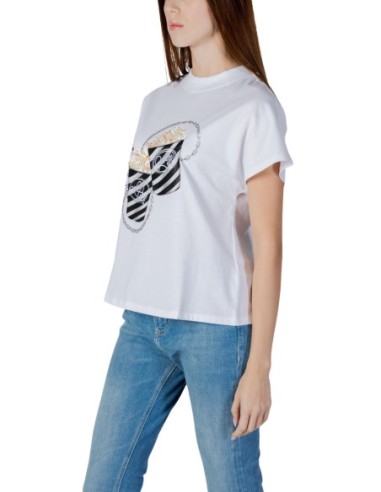 T-shirt femme Guess blanc imprimé popcorn