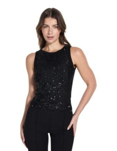 Débardeur femme Guess noir sequins