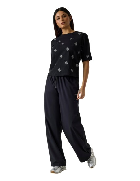 T-shirt femme Guess noir strass silvy