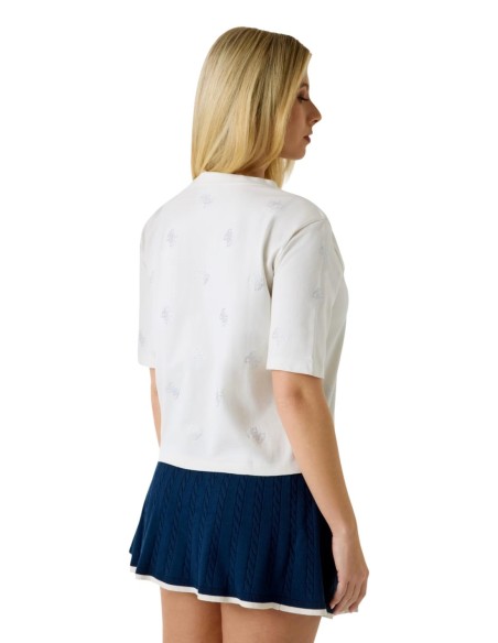 T-shirt femme Guess blanc strass silvy