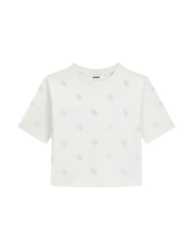 T-shirt femme Guess blanc strass silvy