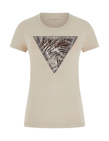 T-shirt femme Guess beige imprimé zebra