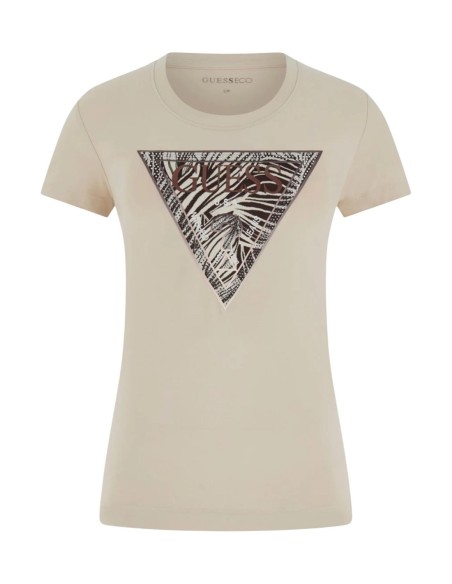 T-shirt femme Guess beige imprimé zebra