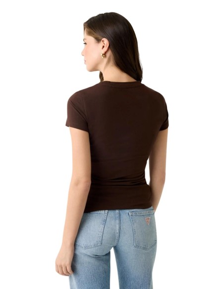 T‑shirt femme Guess marron imprimé