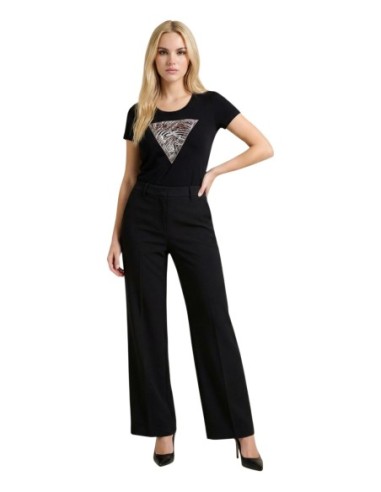 T-shirt femme Guess noir imprimé zebra