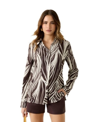 Chemise femme Guess marron