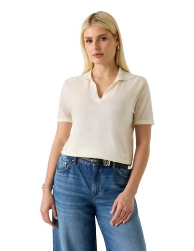 T‑shirt femme Guess beige col V