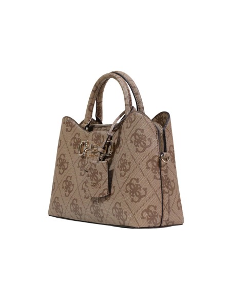 Sac femme Guess beige imprimé zip medium