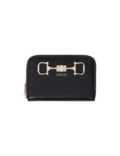 Portefeuille femme Guess noir compact zip