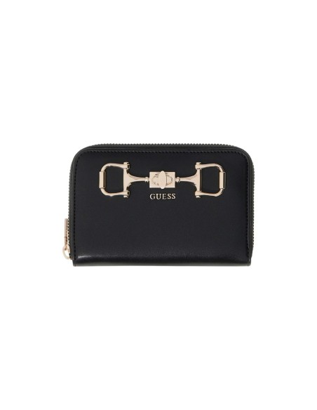 Portefeuille femme Guess noir compact zip