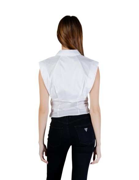Blouse blanche sans manches Guess femme