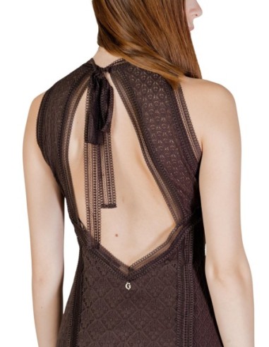 Robe marron sans manches Guess femme