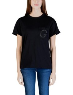 T-shirt noir poche Guess femme
