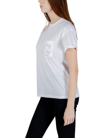 T-shirt blanc poche Guess femme