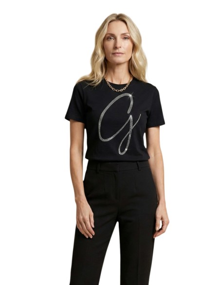 T-shirt noir à strass | Guess