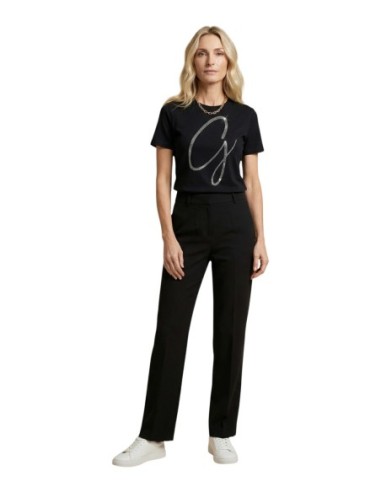 T-shirt noir strass Guess femme