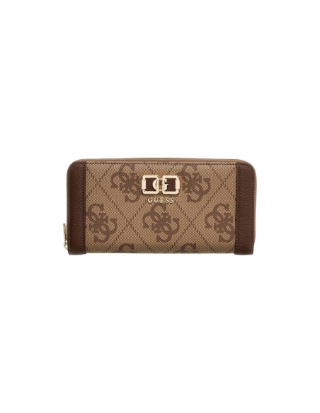 Portefeuille marron imprimé Guess femme