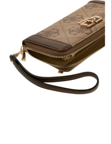Portefeuille marron imprimé Guess femme