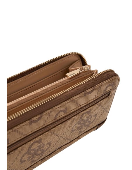 Portefeuille marron imprimé Guess femme