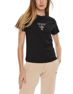 T-shirt noir imprimé Guess femme