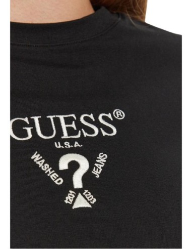 T-shirt noir imprimé Guess femme