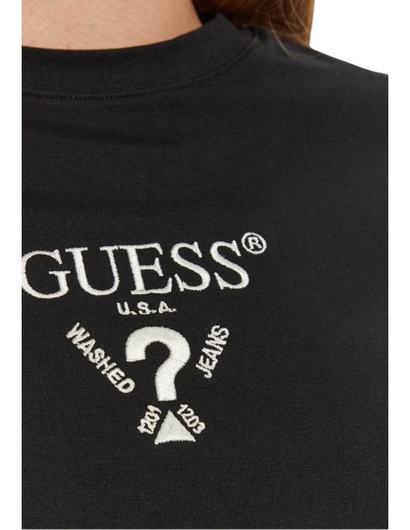 T-shirt noir imprimé Guess femme