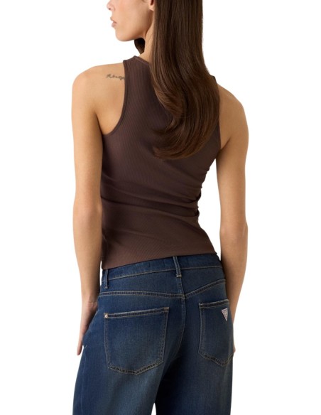 Débardeur femme Guess marron stretch modern