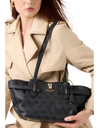 Grand sac femme Guess gris imprimé modern