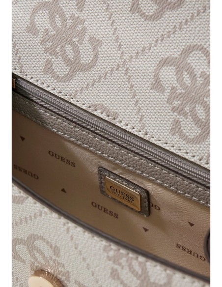 Sac gris imprimé signature avec bandoulière | Guess