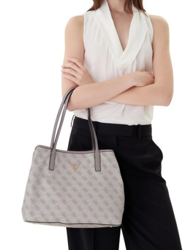 Grand sac femme Guess gris imprimé pocket