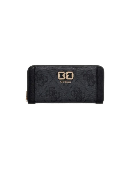 Portefeuille noir compact Guess femme