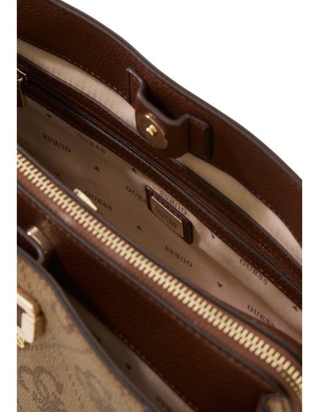 Sac marron imprimé avec bandoulière pratique | Guess