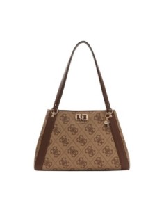 Grand sac marron imprimé Guess femme