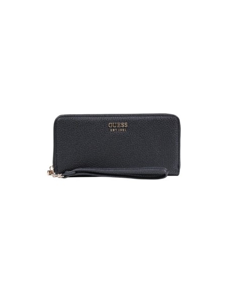 Portefeuille noir zippé Guess femme