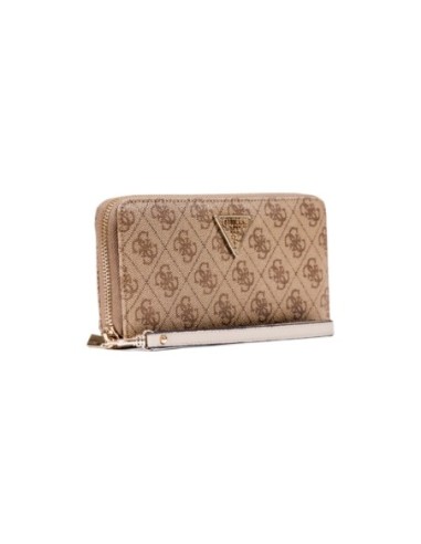 Portefeuille beige imprimé grand format Guess femme