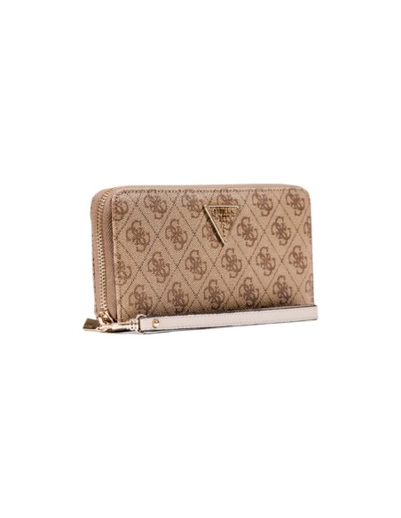 Portefeuille beige imprimé grand format Guess femme