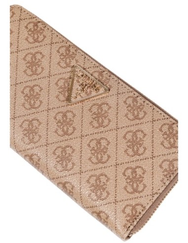 Portefeuille beige imprimé grand format Guess femme