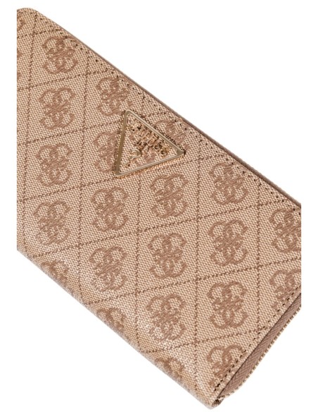 Portefeuille beige imprimé grand format Guess femme