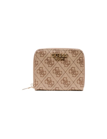 Portefeuille beige compact imprimé | Guess