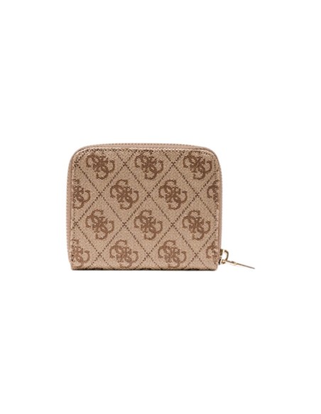 Portefeuille beige compact imprimé | Guess
