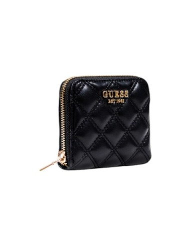 Portefeuille noir compact Guess femme