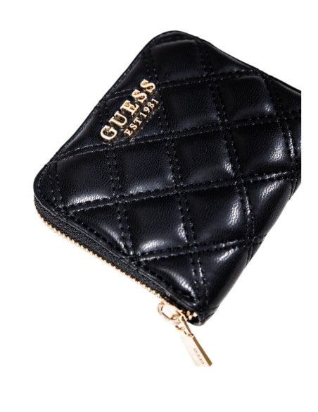 Portefeuille noir compact Guess femme