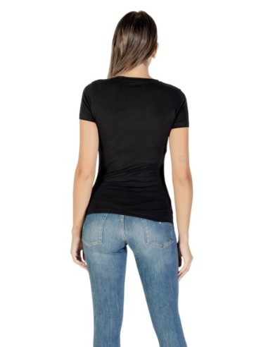 T-shirt noir imprimé Guess femme
