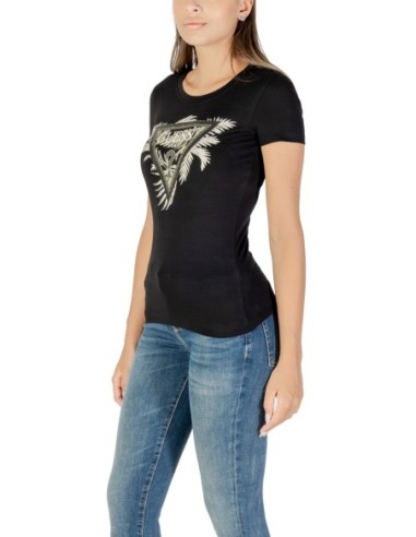 T-shirt noir imprimé Guess femme