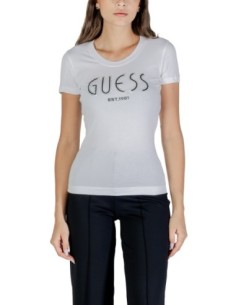 T-shirt blanc imprimé Guess femme