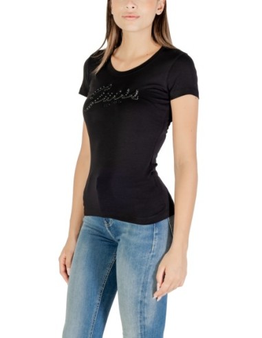 T-shirt strass éclatant noir | Guess