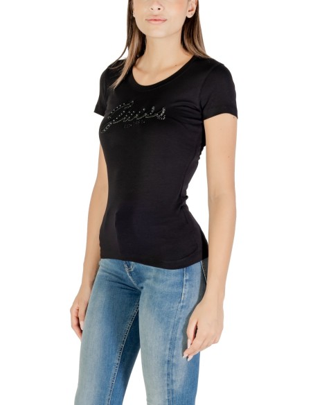 T-shirt strass éclatant noir | Guess