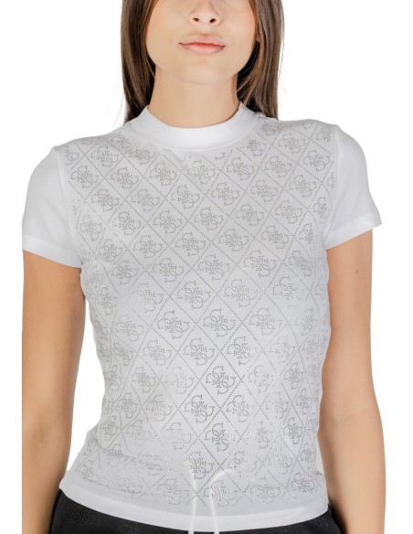 T-shirt blanc stretch Guess femme