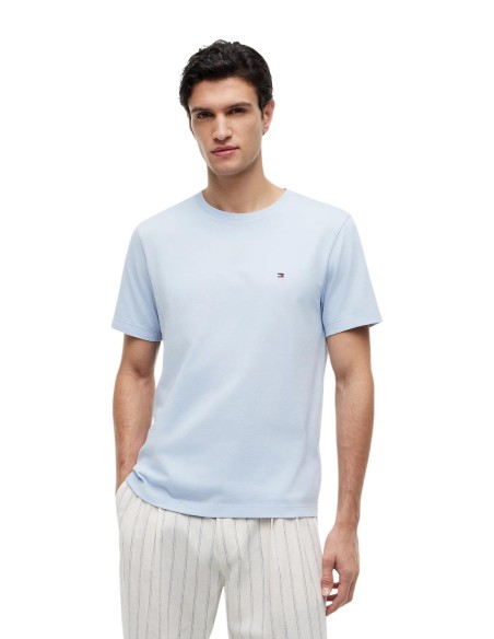 T-shirt bleu azur coton bio Tommy Hilfiger homme