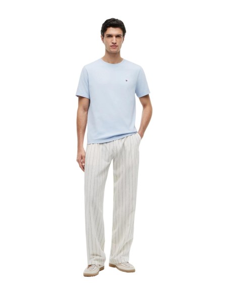 T-shirt bleu azur coton bio Tommy Hilfiger homme